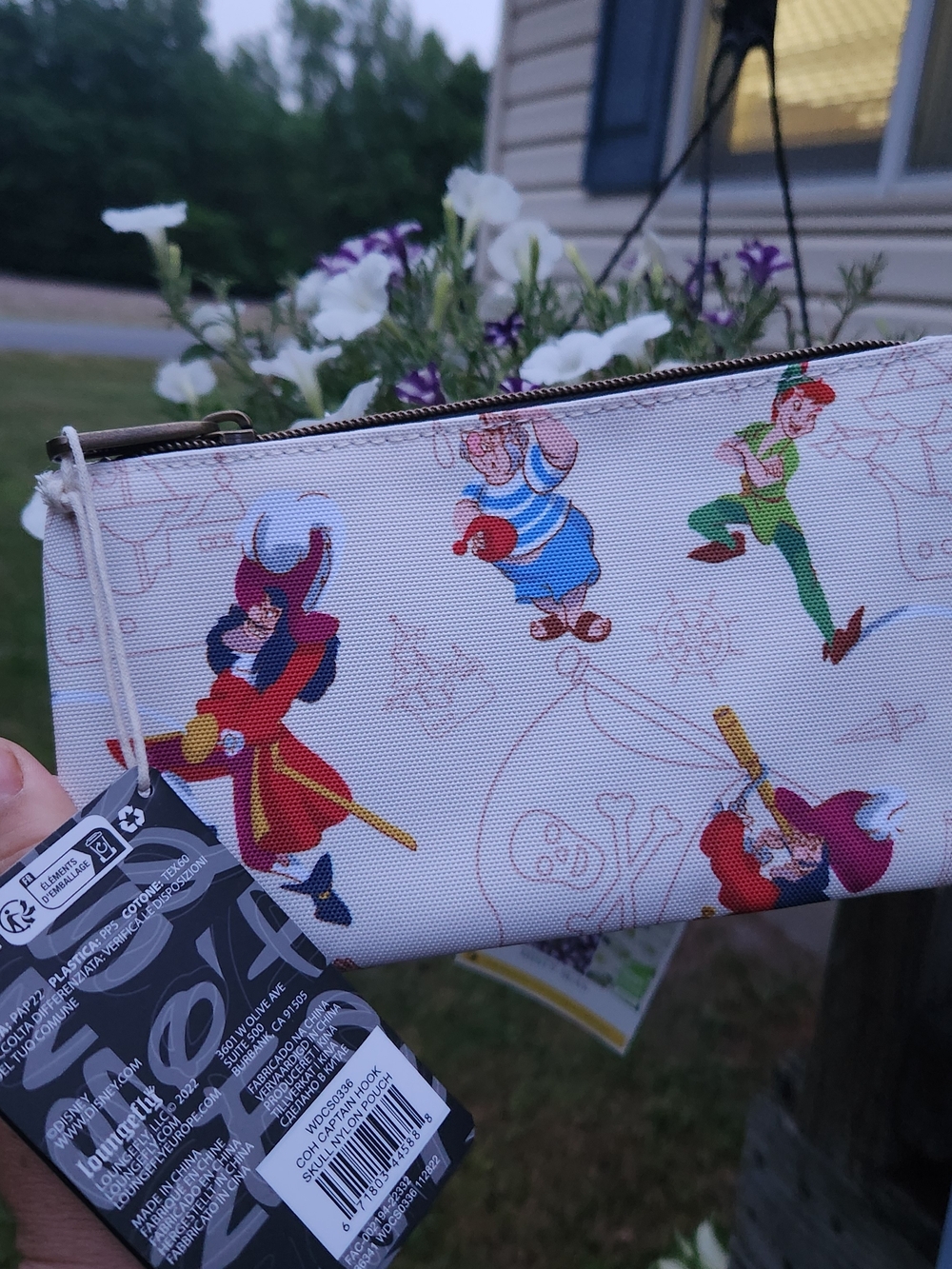 Disney Peter Pan Character Canvas Wristlet - White with Multicolor Prints